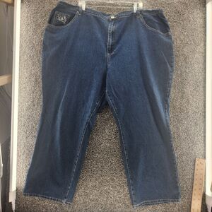 Liz & Me 30W women's plus medium wash eslastic stretch waist denim jeans